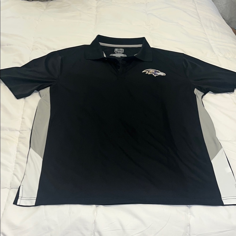 Fanatics Black and Gray Polo Shirt with Contrast Panels